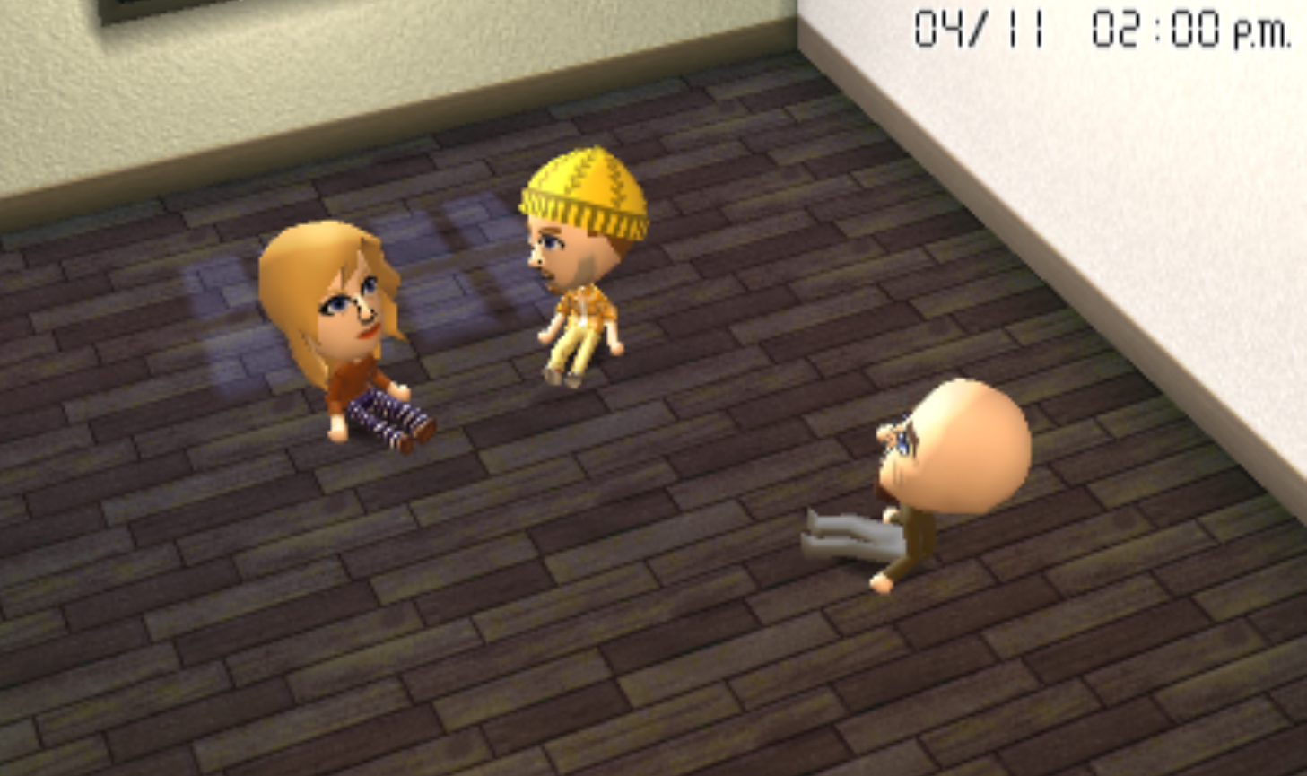 Skyler, Jesse, and Walter sitting on the floor of one of their appartments.